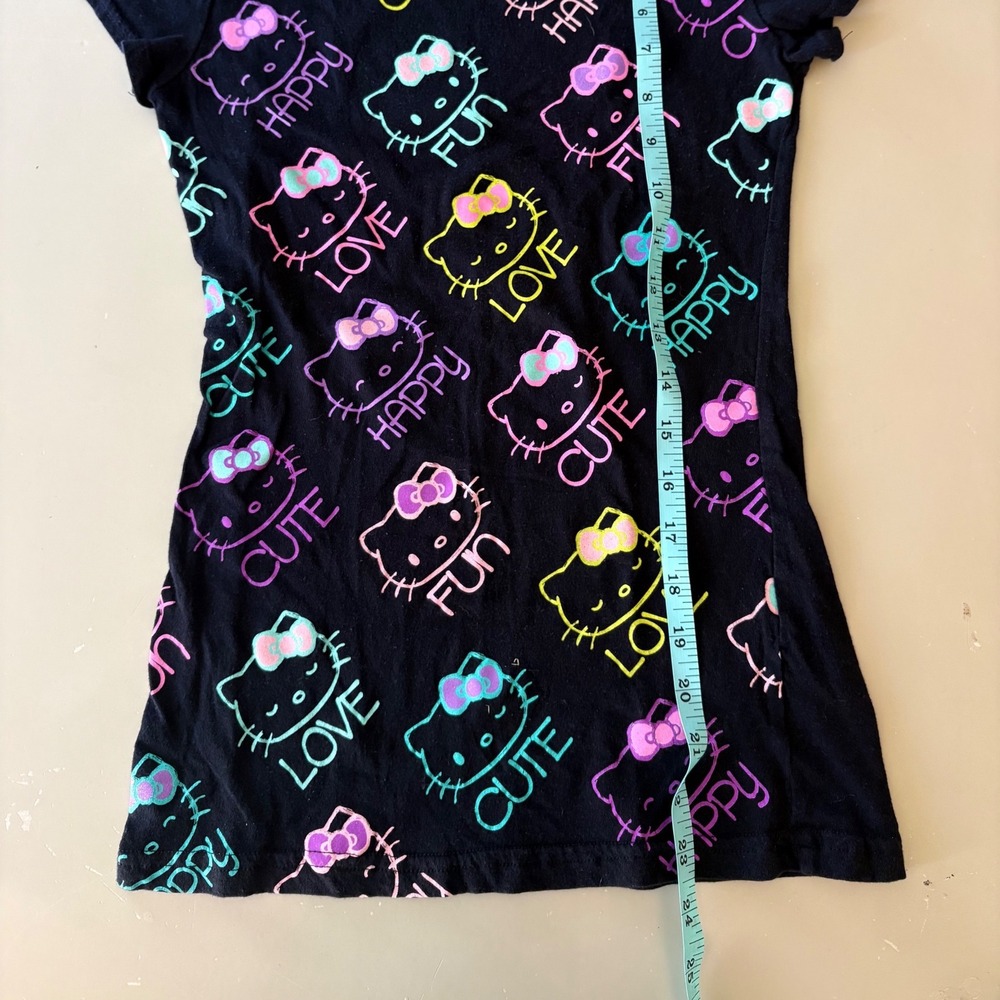 Y2K Hello Kitty Sanrio Neon Graphic T-Shirt Short Sleeve Baby Tee Scene #18 - Picture 5 of 5